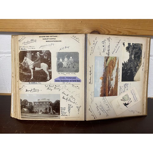 181 - Two interesting early 20th century country house albums, each full of titled photographs, autographs... 