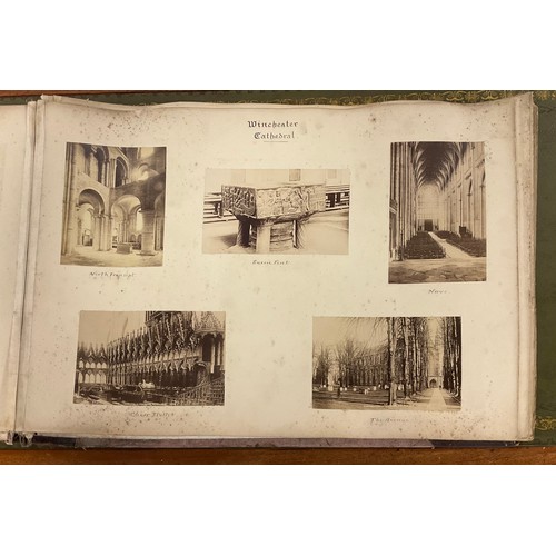 182 - A late Victorian photograph album, titled 'Our Trip Home' and dated 1892, containing views of Winche... 