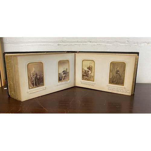 241 - An interesting Victorian Carte de visite album, containing approximately 104 cards, including Prince... 