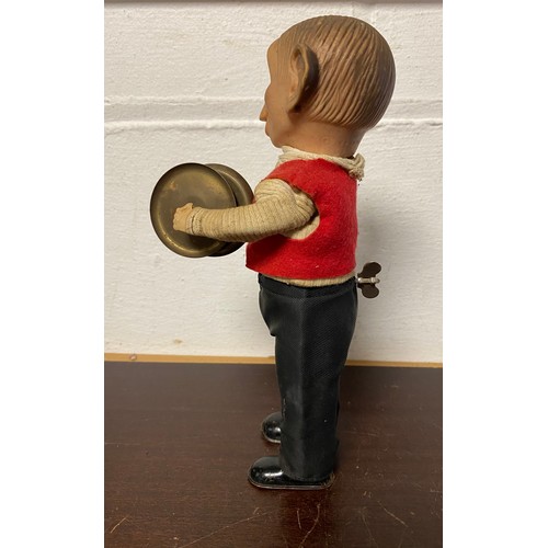 243 - Toys: a Max Carl Original West German keywind clockwork monkey playing the cymbals -