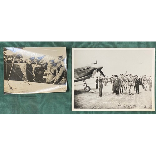 249 - A WWI era photograph of a King George V, annotated 'Abeele 1917' to reverse, together with a facsimi... 