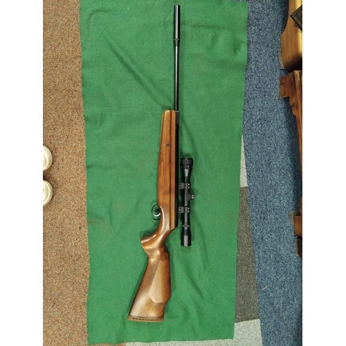 438 - A Webley & Scott longbow 177 cal. break barrel air rifle, with scope -