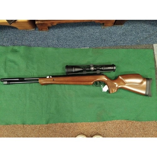 441 - A Walther model LGU .177 under lever air rifle, with scope moderator and bag -