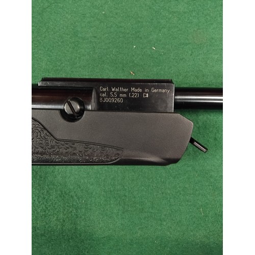 442 - A Walther Century GT break barrel .22 air rifle, with moderator scope and bag -