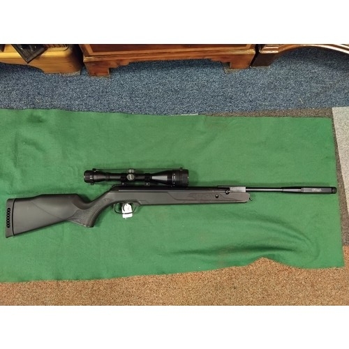 442 - A Walther Century GT break barrel .22 air rifle, with moderator scope and bag -