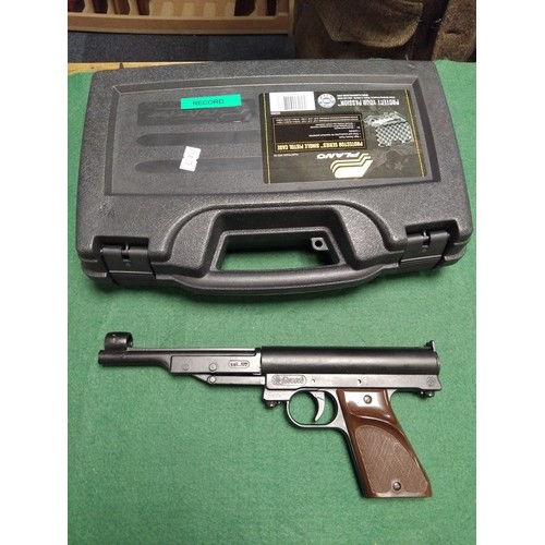 447 - A Record .177 break barrel air pistol, cased -