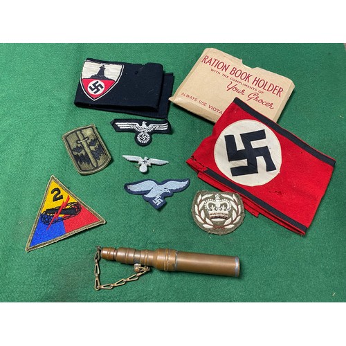 187A - Militaria: A small quantity of WW2 era German badges, ration book, etc  -