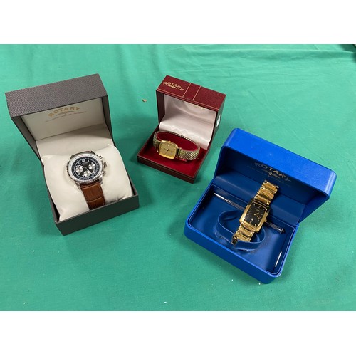 3 - Three Rotary wristwatches, including a chronospeed on leather strap and three Accurist wristwatches,... 