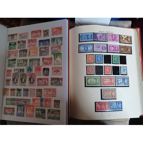 155 - Stamps: a Windsor GB album, mostly KGVI-QEII, some earlier, together with a Commonwealth stock album... 