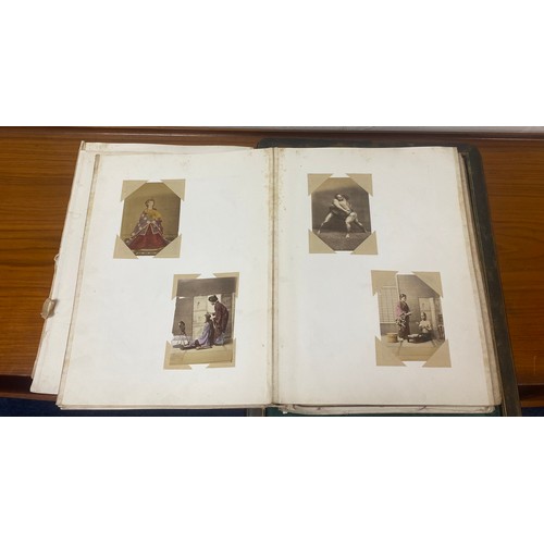 230 - A 19th century album of photographs, some hand tinted, of Japanese and Chinese subjects, including S... 