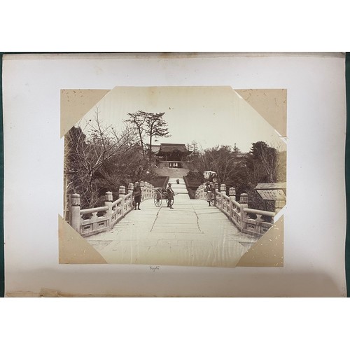 230 - A 19th century album of photographs, some hand tinted, of Japanese and Chinese subjects, including S... 