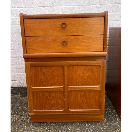 252 - A Nathan teak sideboard, with two drawers over central drawer and cupboard doors, and another smalle... 