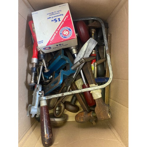 357 - A quantity of tools, to include Leytool drill, wood clamps etc -