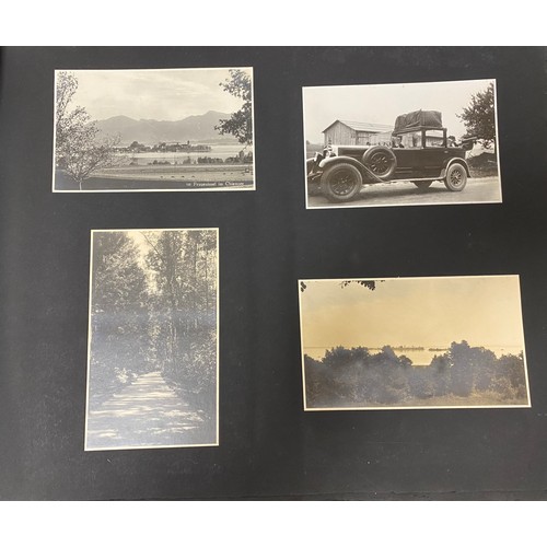 227 - An early 20th century photograph album, including military and travel photographs -