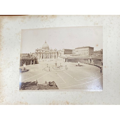 228 - A 19th century photograph album, mostly containing Grand Tour views of Italy -