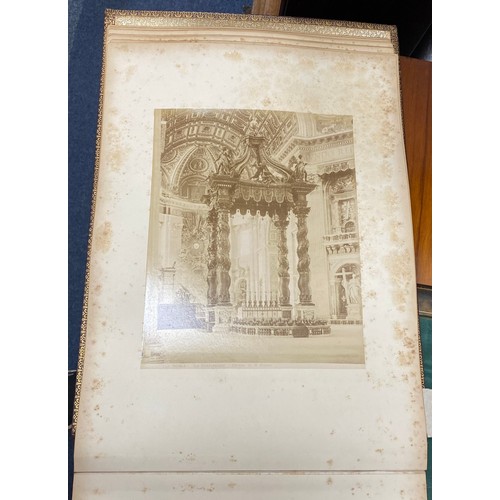 228 - A 19th century photograph album, mostly containing Grand Tour views of Italy -