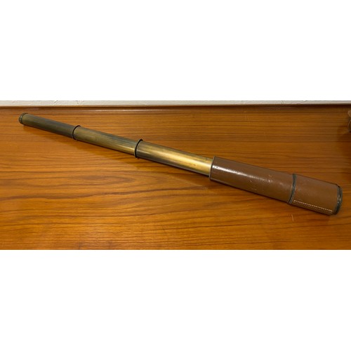 157 - A military issue telescope, stamped Tele Sct Regd Mk 11s, HCR & Son Ltd, No. 18899, in case -