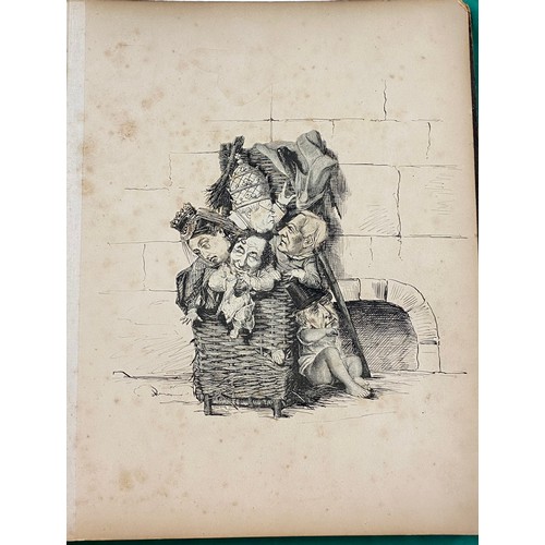 142 - A 19th century album of political cartoon scraps -