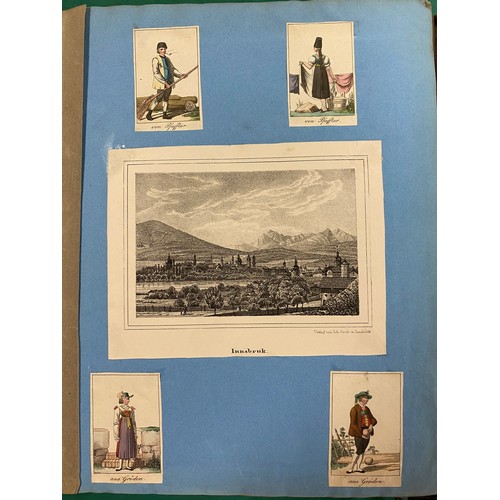 143 - A 19th century album of drawings, engravings and scraps and another autograph album -