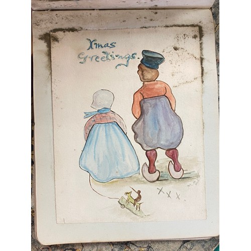 143 - A 19th century album of drawings, engravings and scraps and another autograph album -