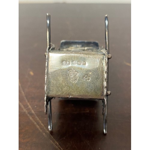 36 - A Hanau silver model of a palanquin/sedan chair, foreign control and GB import marks, in rococo styl... 