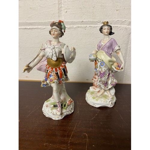 87 - A matched pair of 19th century Meissen style figures -