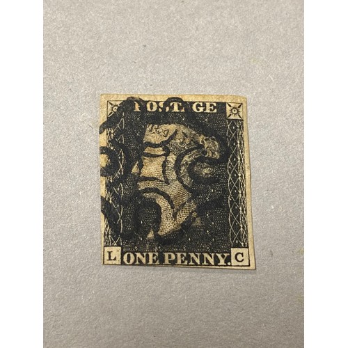 189 - Stamps: 1840 1d Black L C touched SW corner, otherwise good margins -