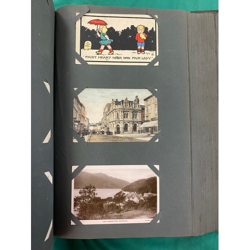 138A - Postcards: an album of approximately 90 vintage postcards, including topographical, comic and sentim... 