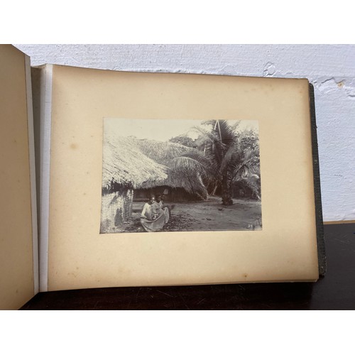 207 - A 19th century photograph album, containing African images, views of Warwick and birds -