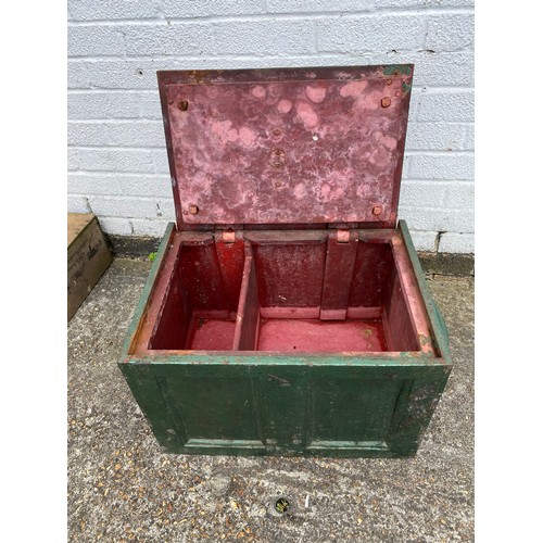 75 - A 19th century strong box and key -