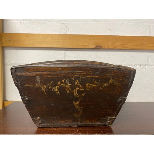 97 - A Chinese carved wooden rice pail -