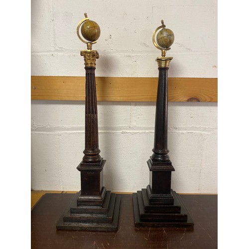 105 - Of Masonic interest: a matched pair of masonic terrestrial globes -