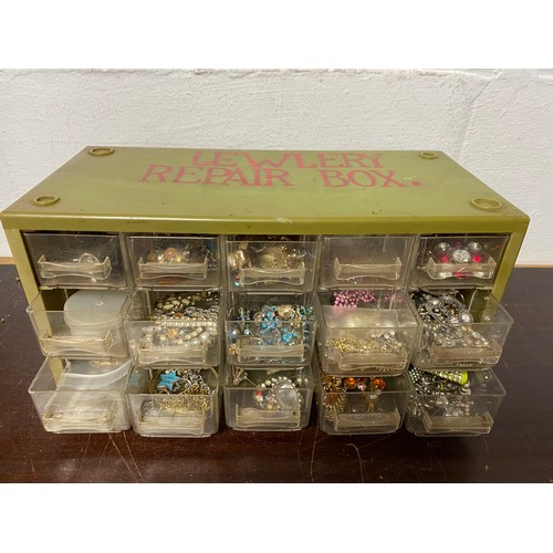 71 - A box of jewellery fixings, part for restoration etc -