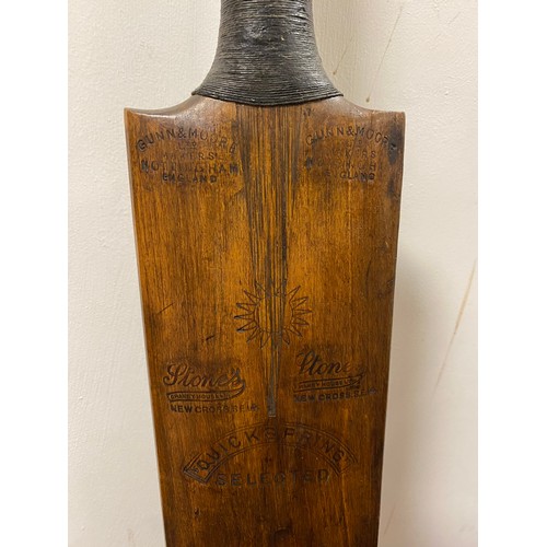 414 - Of Cricketing interest: a vintage Gunn & Moore 'Quickspring' selected cricket bat -