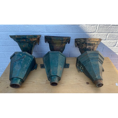 415 - A matched set of six architectural/reclaimed drain hopper/tops -