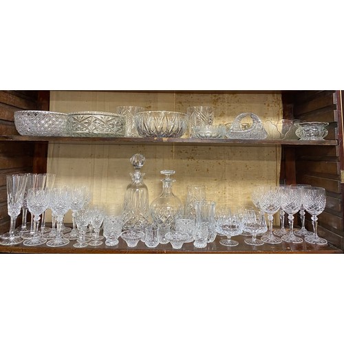 158 - A quantity of cut glass, including Galway part suite of drinking glasses -