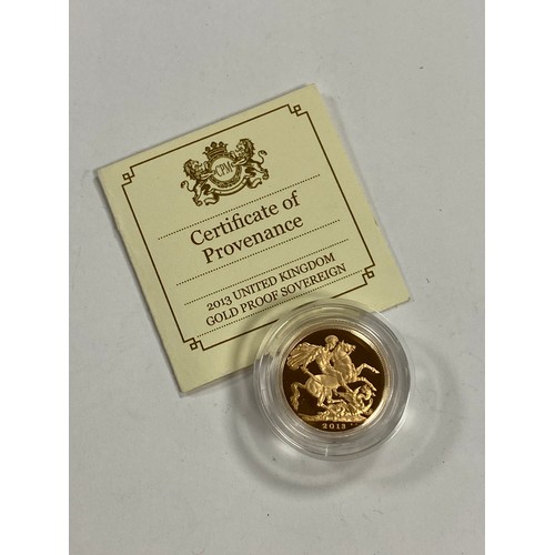 82 - A 2013 proof sovereign, with certificate -