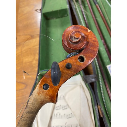 235 - A violin and bow -