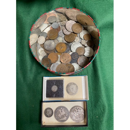 179 - Coins: a good selection of British and World silver and other coins, including crowns (1821, 1890), ... 