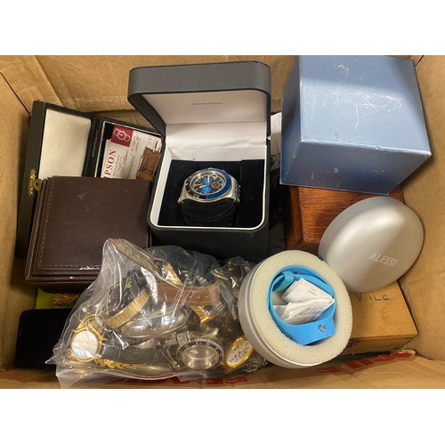 46 - A quantity of costume jewellery, wristwatches, badges etc -