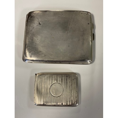 72 - A George V silver cigarette case, Birmingham 1916, together with a silver match case -