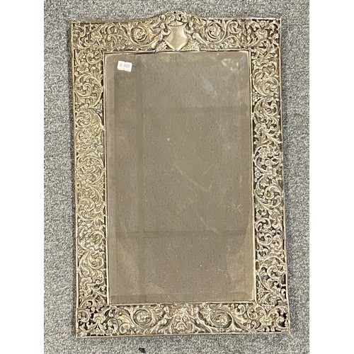 89 - A large late Victorian silver framed mirror, London 1898 -