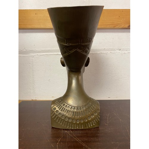 104 - A replica bronze finish Nefertiti bust -