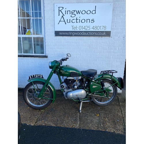 429 - Royal Enfield Clipper 250cc motorcycle 277 UYS, 1955, green -