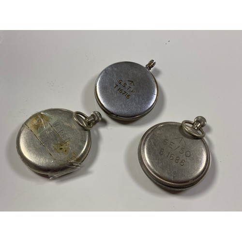 2 - A military issue Jaeger le Coultre open face pocket watch, stamped GSTP and T16716 to reverse, toget... 