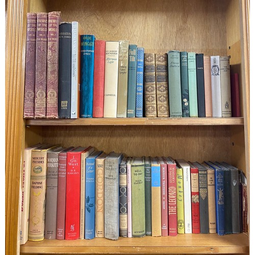 189 - Four shelves of books, including reference and literature -