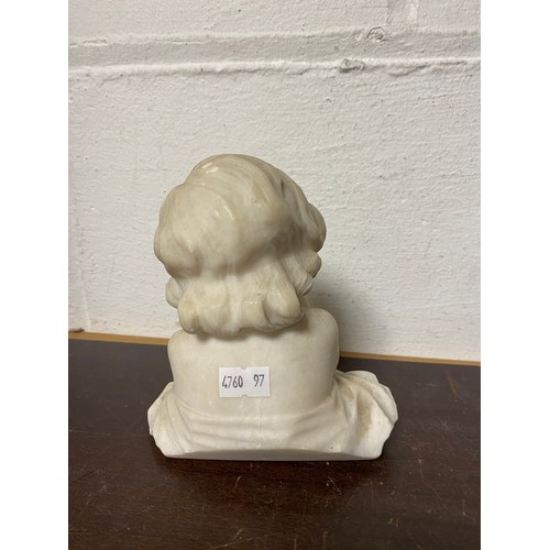 90 - A carved bust of a young girl -