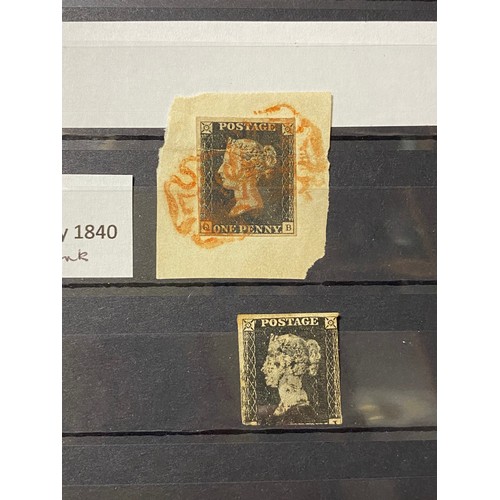 219 - Stamps:  Queen Victoria Album, including two penny black stamps -