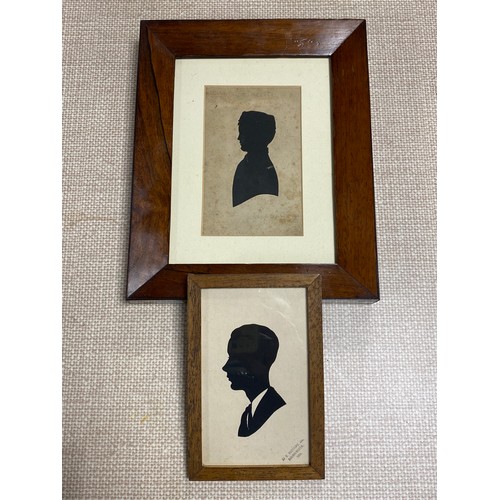 175 - Harry Edwin 
Silhouette in rosewood frame and another by B Scotford, Bournemouth -