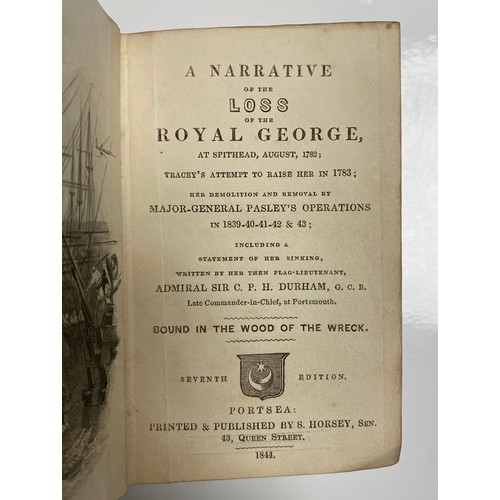 200 - 'A Narrative of the loss of the Royal George at Spithead, 1783', 2nd Edition, bound in timber from t... 